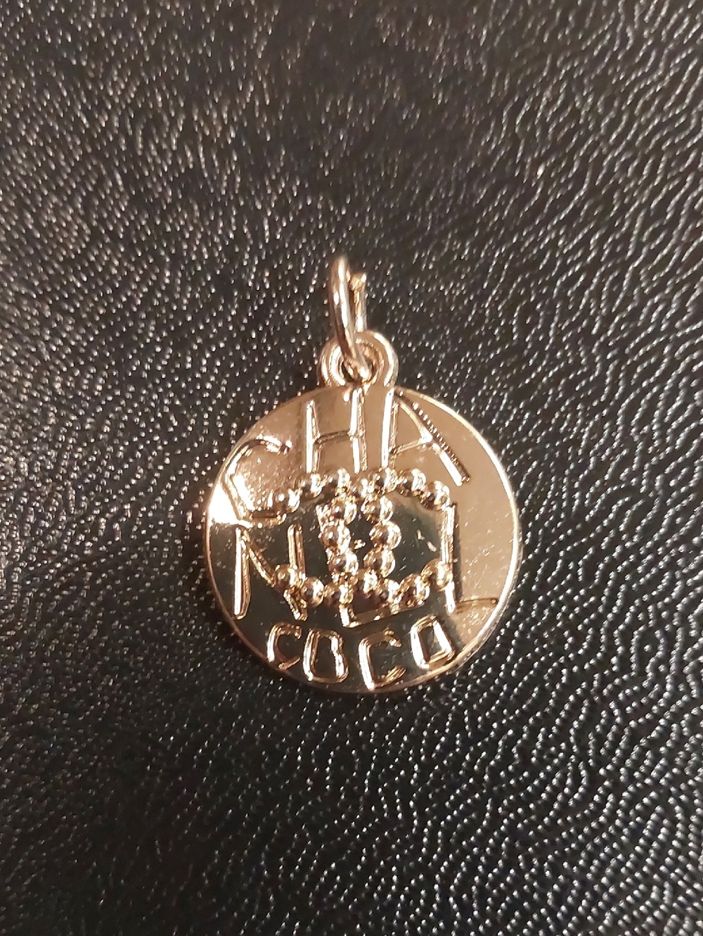 CC Gold-Tone Round COCO Pendant Charm